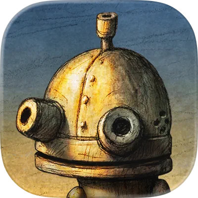 Panorama melancholijnego, steampunkowego miasta robotów z gry Machinarium